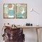 Stupell Industries Textured Layered Aqua Circles 2 pc Framed Floater Canvas Wall Art Set Design by Flora Kouta
